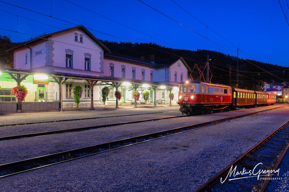 Blaue Stunde Bahnhof Mariazell