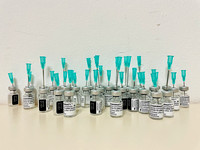 Emptied vaccine vials